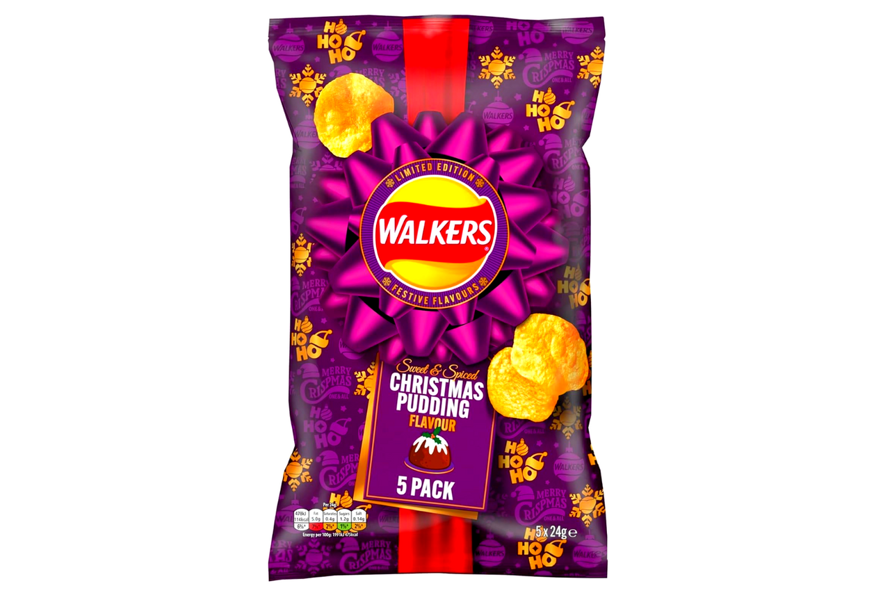 Walkers Sweet & Spiced Christmas Pudding Flavour Crisps 5 x 24g